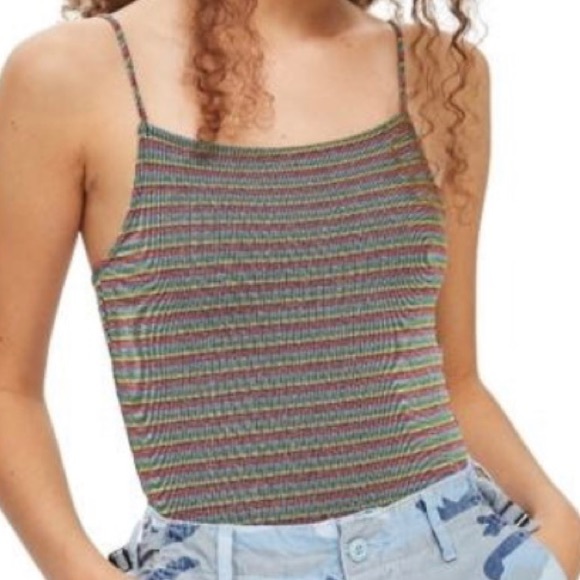 Topshop Tops - TOPSHOP METALLIC STRIPE BODYSUIT